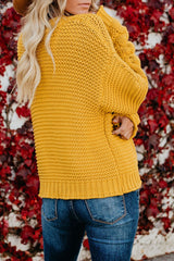 Yellow Open Front Chunky Knit Cardigan