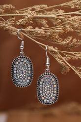 Multicolor Full Diamond Antique Silver Hook Earrings