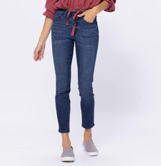 Judy Blue Spots Mid-Rise Mineral Wash Relaxed Jeans