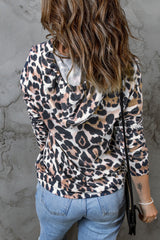 Leopard Print Kangaroo Pocket Hoodie