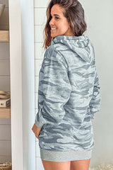 Light Gray Camo Oversized Hoodie Dress