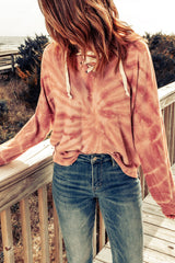 Tie Dye Lace Up Hoodie