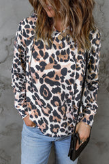 Leopard Print Kangaroo Pocket Hoodie