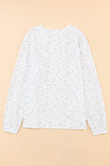 Gray Slouchy Heather Rib Knit Long Sleeve Henley Top