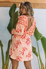 Floral Tassel Drawstring Kimono Dress