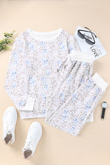 Gray Leopard Splatter Two-piece Lounge Set