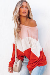 Orange Oversized Chevron Knit Top
