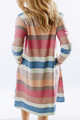 Rainbow Long Sleeve Stripes Mini Dress