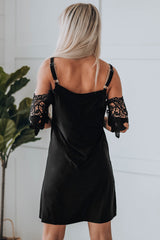 Black Cold Shoulder Mini Dress