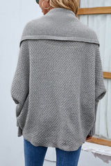 Gray Dolman Sleeve Open Front Cardigan