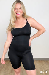 FawnFit Solid Tummy Smoothing Mid-Thigh Bodysuit