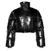 Fall Women Clothing Sexy Casual Cropped Stand Collar Loose Short Cotton Coat Jacket Women