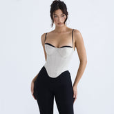 Women Clothing Sexy Camisole Irregular Asymmetric Bare Cropped Slim Fit Backless Boning Corset Top Women Summer