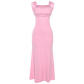 Summer Women Clothing Lace Up Off Neck Sexy Backless Evening Dress Women