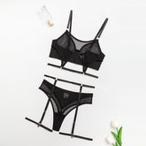 Summer Fishnet Hollow Out Cutout out Sexy Suit Best Seller Steel Ring Push up Sexy Underwear Four Piece Set Or Five Piece Set