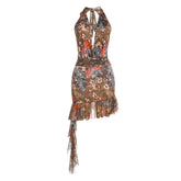 Spring Summer Women Clothing Halter Sexy Backless Low Cut V neck Evening Dress for Women