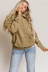 Khaki Kangaroo Pocket Boyfriend Hoodie