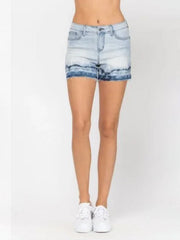 Judy Blue Ombre Tie Dye Release Hem Denim Shorts
