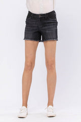 Judy Blue Mid-Rise Maternity Cut-Off Denim Shorts