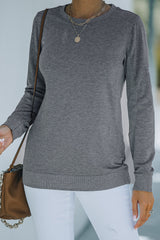 Gray Wash Fleece Pullover Sweatshirt