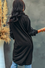 Black Leopard Parchwork Open Front Cardigan