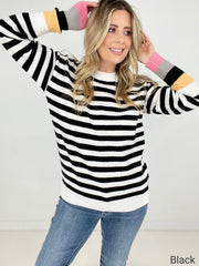 Crew Neck Striped Sweater