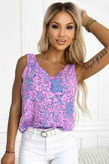 Purple Leopard Print Sleeveless Top