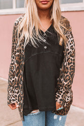 Leopard Long Sleeve Buttoned Front Cardigan