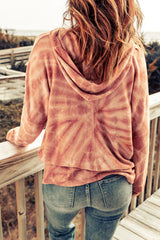 Tie Dye Lace Up Hoodie