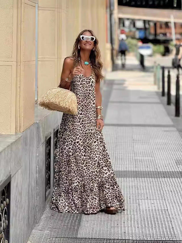Leopard Print Slip Dress