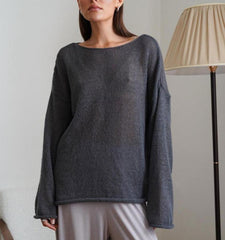 Hollow Trumpet Sleeve Knitted T-shirt
