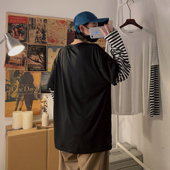 Fashionable fake two-piece long-sleeved T-shirt