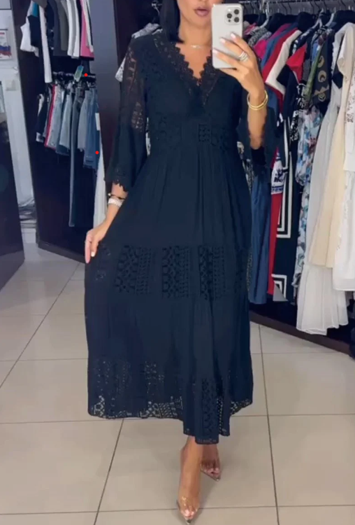 Women's Solid Lace Dress