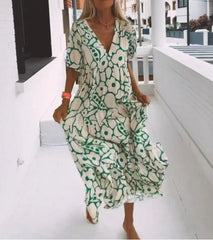 Summer New Short-sleeved Printed Plus Size Dress