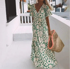 Summer New Short-sleeved Printed Plus Size Dress