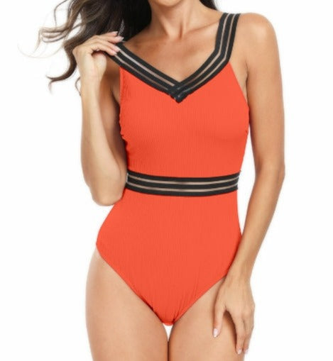 Webbing One-Piece Quick-Drying Bikini Swimsuit