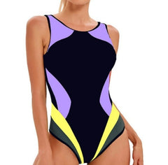 Colorblock Sports One-Piece Swimsuit