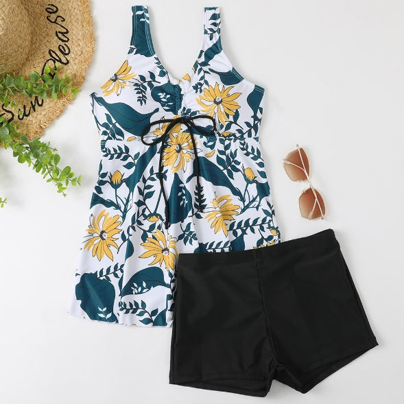 Women's Multicolor Printed Two-piece Swimsuit