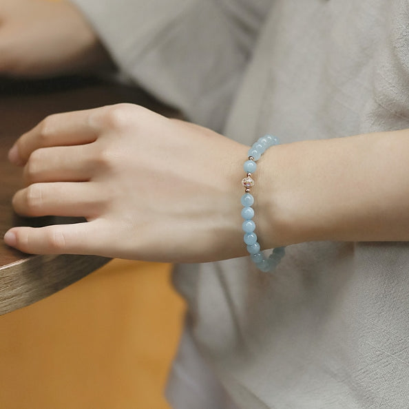 Natural Crystal Aquamarine Bracelet