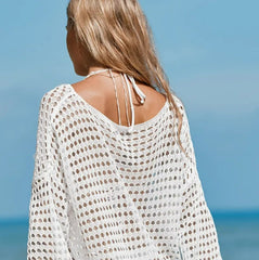 Oversized Boat Neck Cut-Out Cover-Up