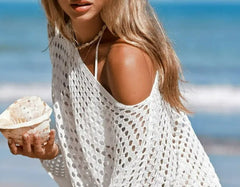 Oversized Boat Neck Cut-Out Cover-Up