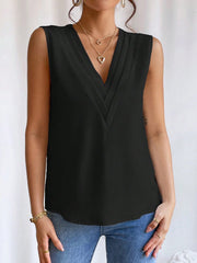 V-neck Solid Color Vest