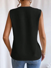 V-neck Solid Color Vest