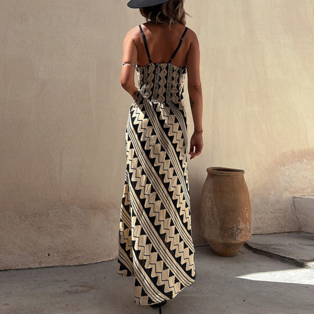 Printed Sleeveless Maxi Dress