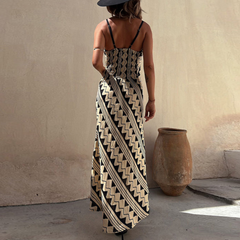 Printed Sleeveless Maxi Dress
