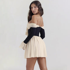 Fashionable contrasting hip dress