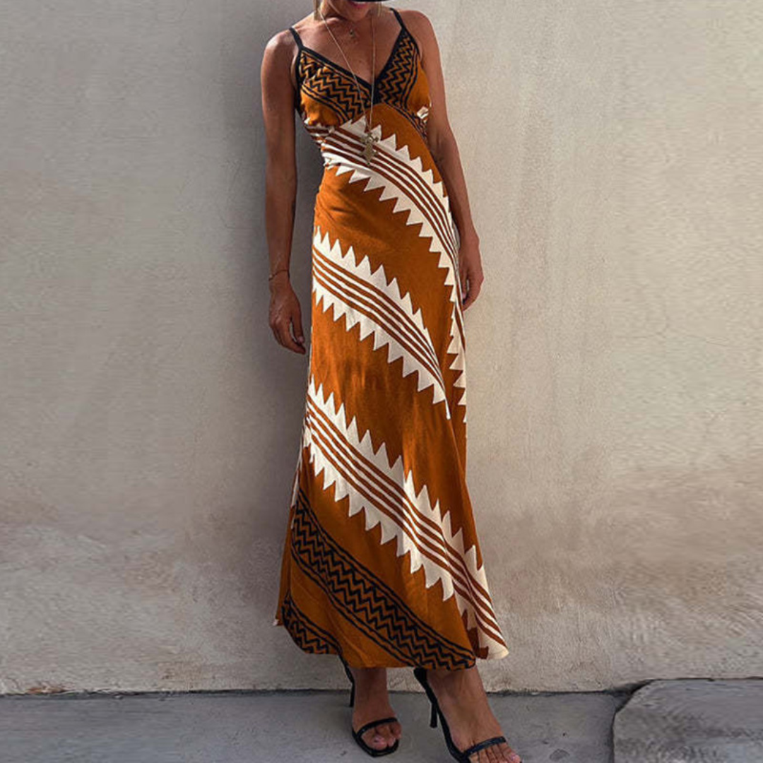 Printed Sleeveless Maxi Dress