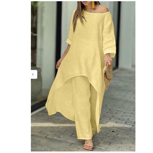 🌸Up to 50% off🔥 Women's Solid Color Linen Casual Suit