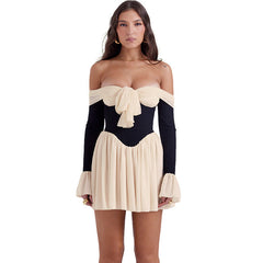 Fashionable contrasting hip dress