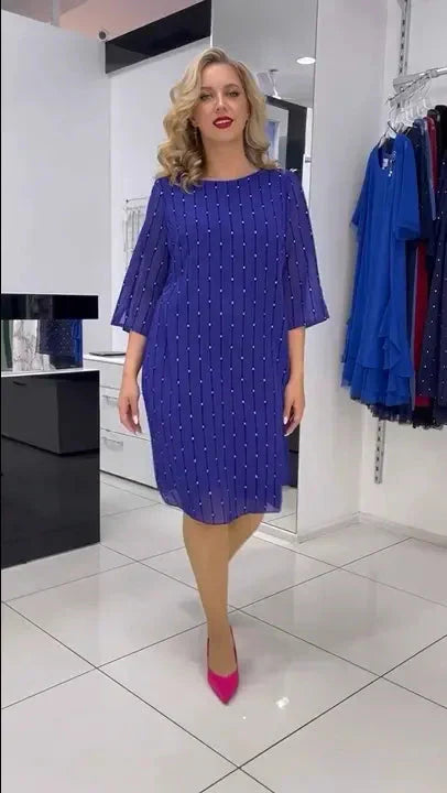 Fashion round neck printed dress